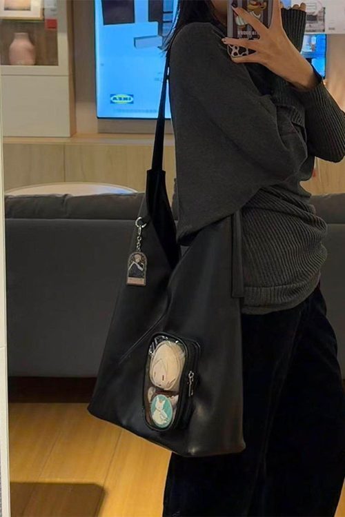 Ita Shoulder Bag with Clear Window for Plushies and Pins