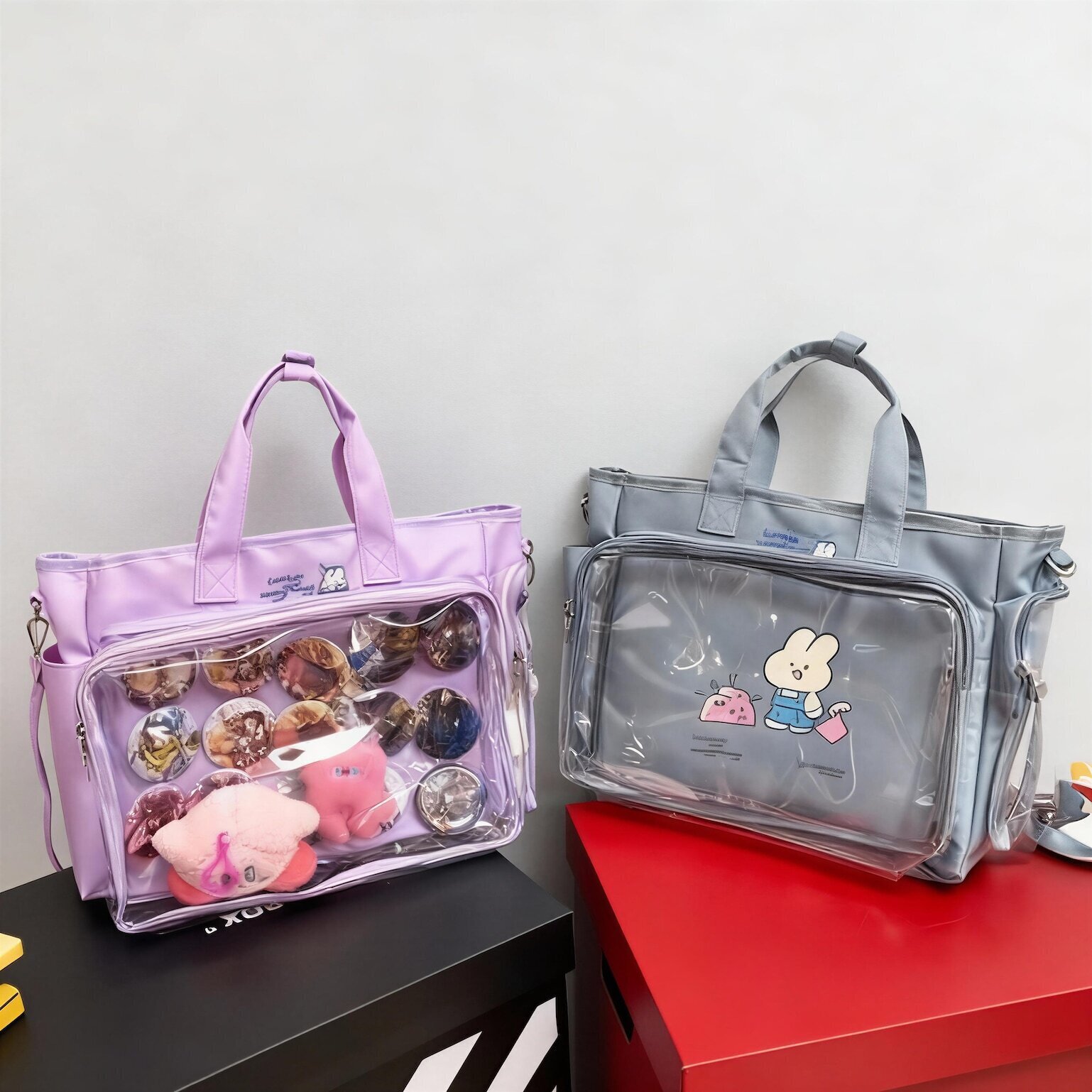 Ita Tote Bag with Clear Window for Photocards and Pins Ita Tote Bag with Clear Window for Photocards and Pins