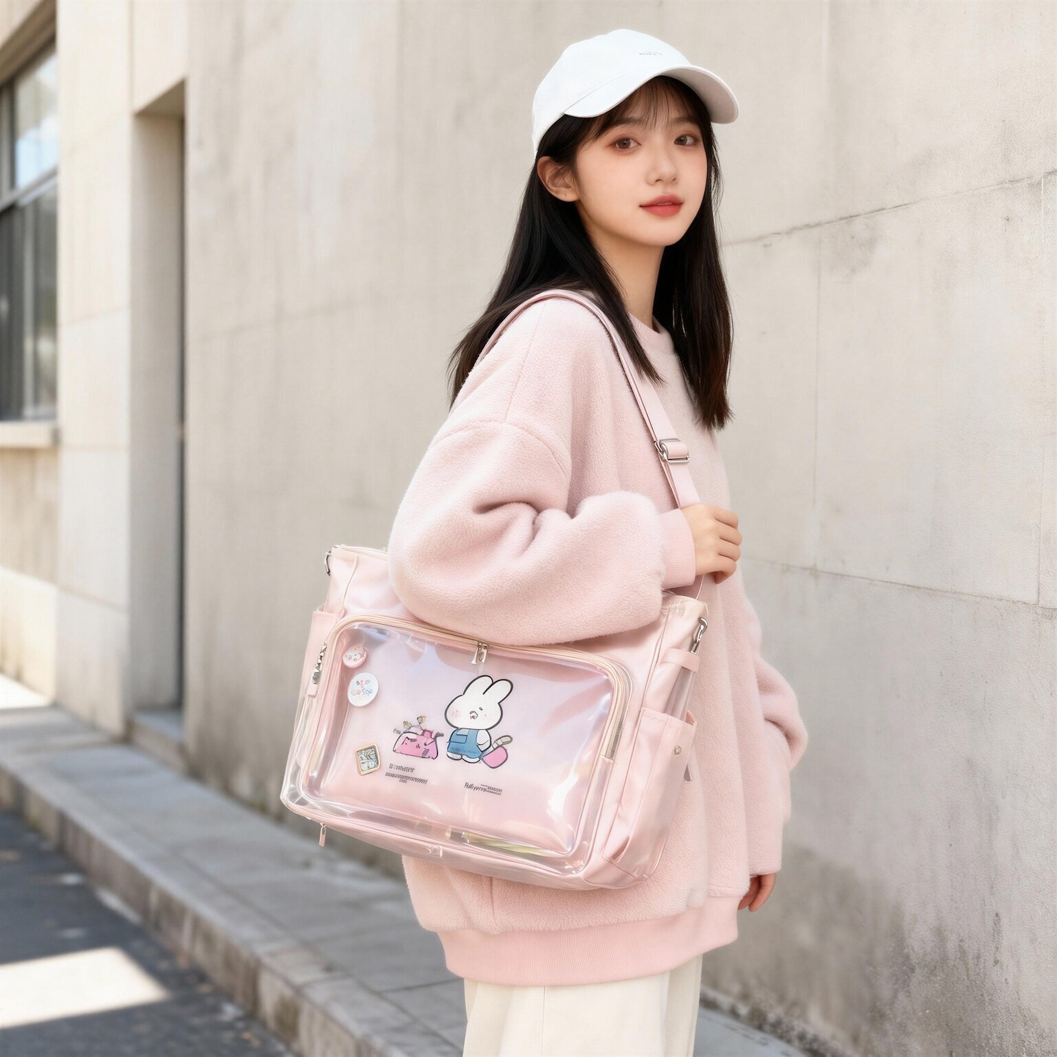 Ita Tote Bag with Clear Window for Photocards and Pins Ita Tote Bag with Clear Window for Photocards and Pins