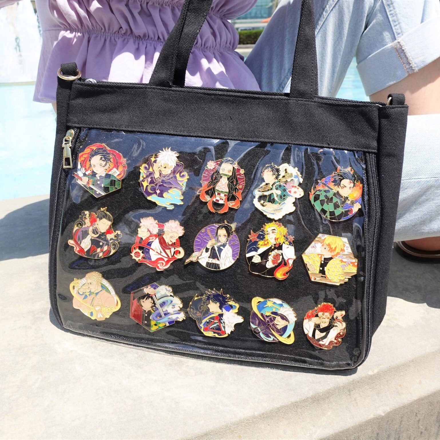 Ita Tote Bag with Clear Window for Pin Display Ita Tote Bag with Clear Window for Pin Display