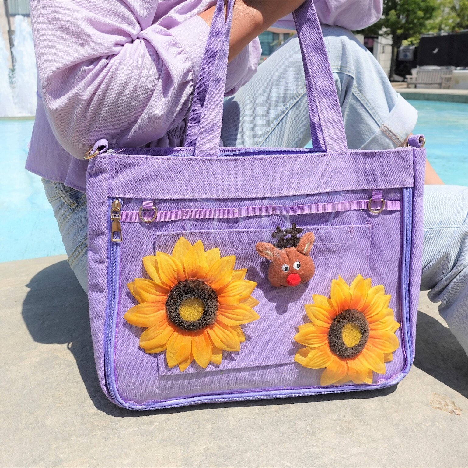 Ita Tote Bag with Clear Window for Pin Display Ita Tote Bag with Clear Window for Pin Display