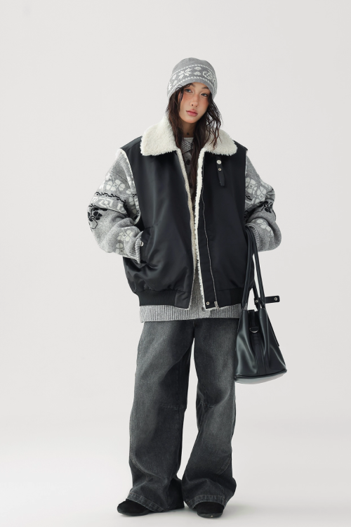 Jacquard High Neck Knit