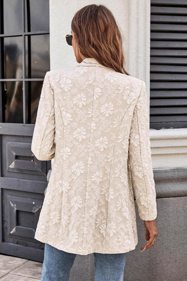 Jacquard Single Button Chic Blazer Jacquard Single Button Chic Blazer