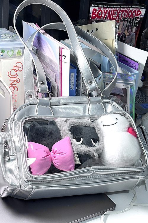 Japanese JK Style Ita Bag with Clear Window for Plushies and Pins