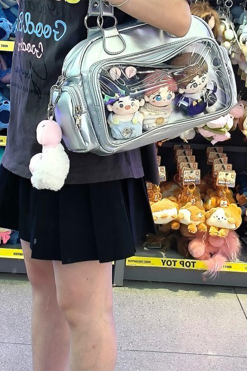 Japanese JK Style Ita Bag with Clear Window for Plushies and Pins