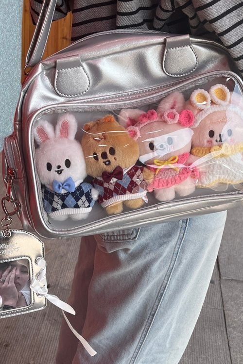 Japanese JK Style Ita Bag with Clear Window for Plushies and Pins