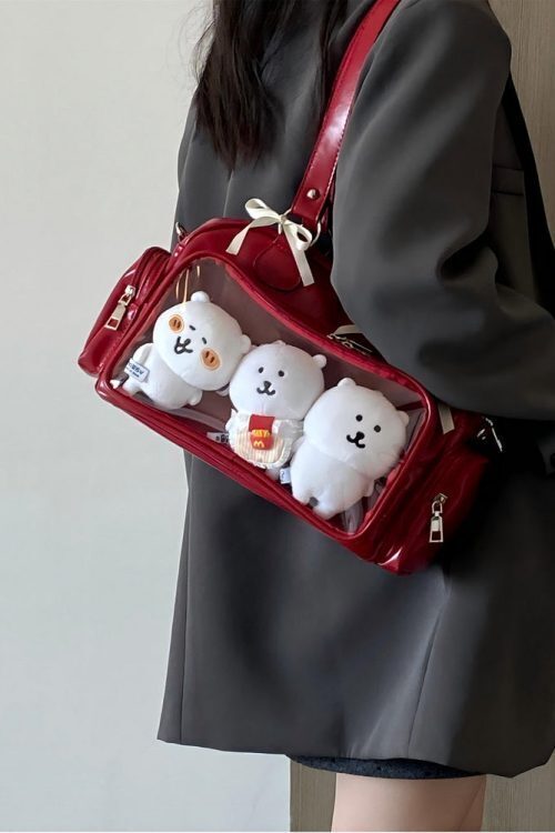 Japanese JK Style Ita Bag with Clear Window for Plushies and Pins