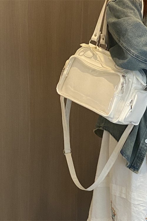 Japanese JK Style Ita Bag with Clear Window for Plushies and Pins