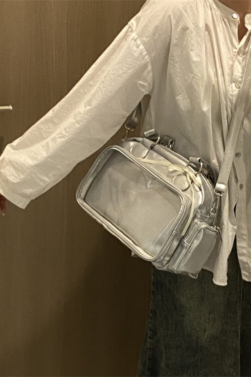 Japanese JK Style Ita Bag with Clear Window for Plushies and Pins