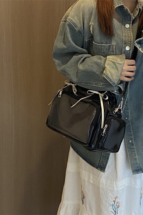 Japanese JK Style Ita Bag with Clear Window for Plushies and Pins