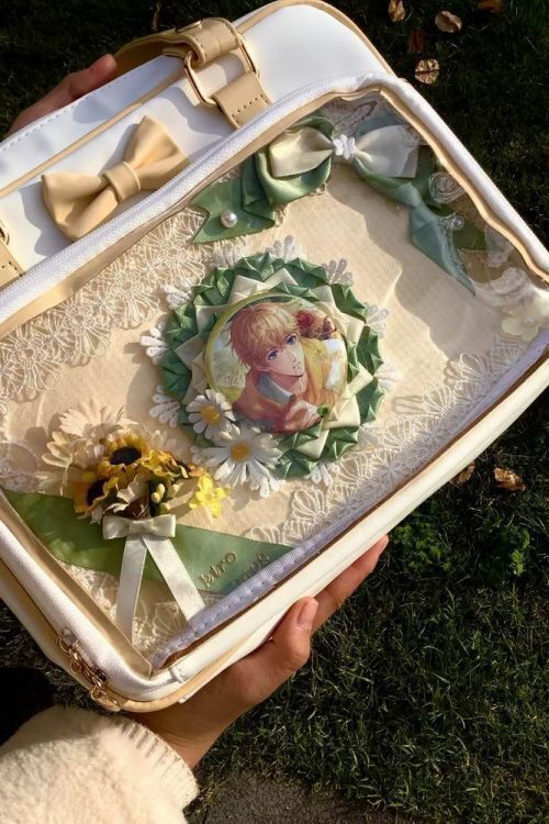 Japanese Transparent Ita Bag with Clear Window for Pin Display