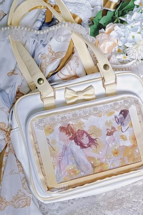 Japanese Transparent Ita Bag with Clear Window for Pin Display