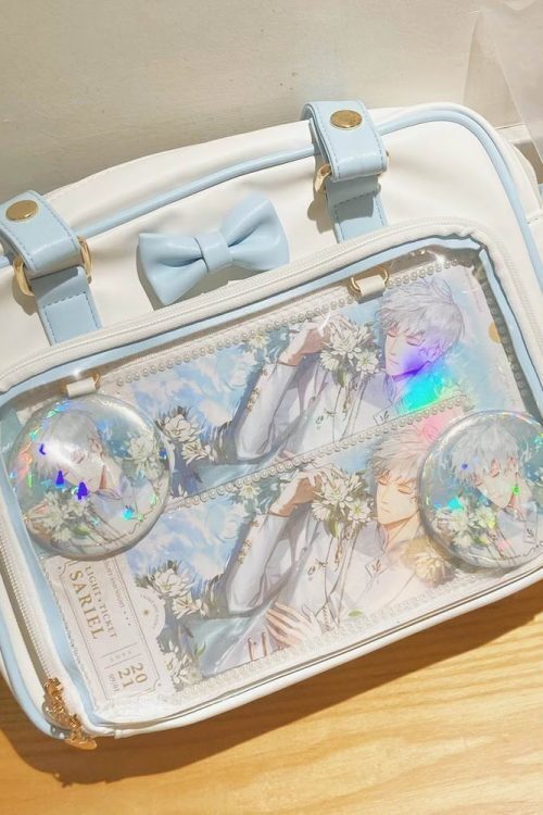 Japanese Transparent Ita Bag with Clear Window for Pin Display