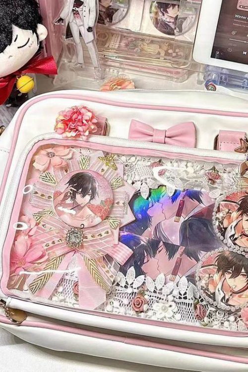Japanese Transparent Ita Bag with Clear Window for Pin Display