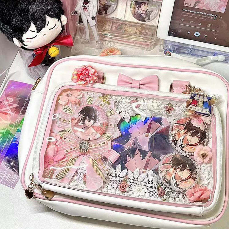 Japanese Transparent Ita Bag with Clear Window for Pin Display Japanese Transparent Ita Bag with Clear Window for Pin Display