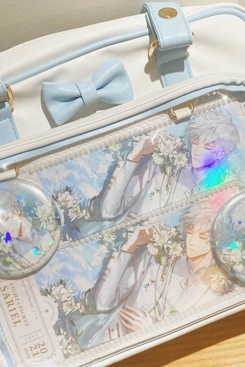 Japanese Transparent Ita Bag with Clear Window for Pin Display