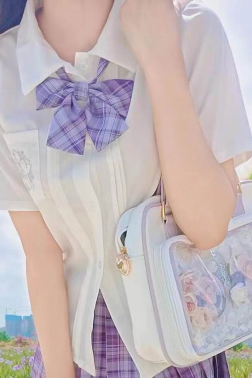 Japanese Transparent Ita Bag with Clear Window for Pin Display