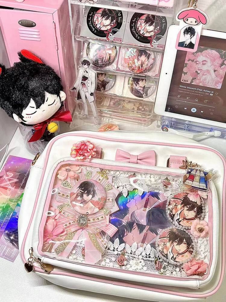 Japanese Transparent Ita Bag with Clear Window for Pin Display Japanese Transparent Ita Bag with Clear Window for Pin Display