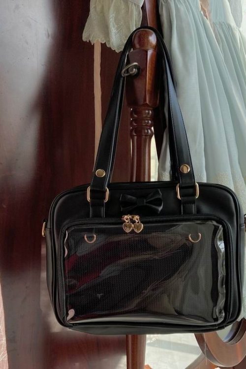 Japanese Transparent Ita Bag with Clear Window for Pin Display