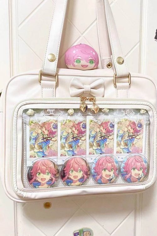 Japanese Transparent Ita Bag with Clear Window for Pin Display