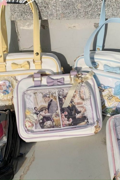 Japanese Transparent Ita Bag with Clear Window for Pin Display