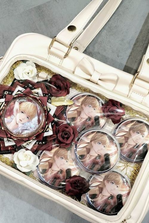 Japanese Transparent Ita Bag with Clear Window for Pin Display