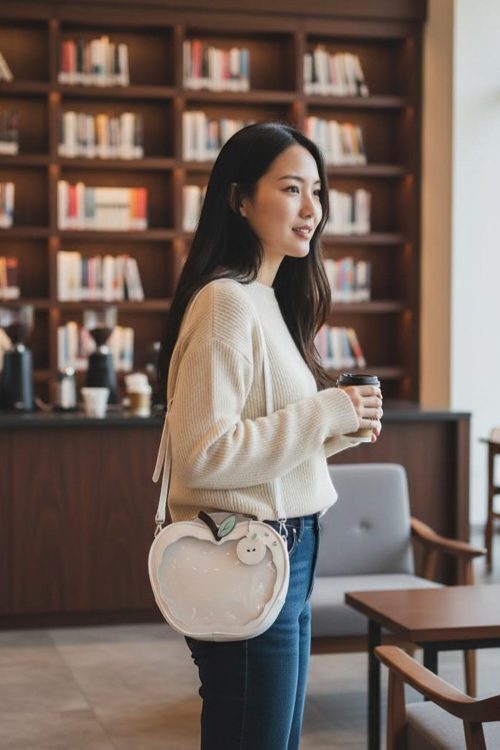 Kawaii Apple Convertible Ita Bag for Pin Display