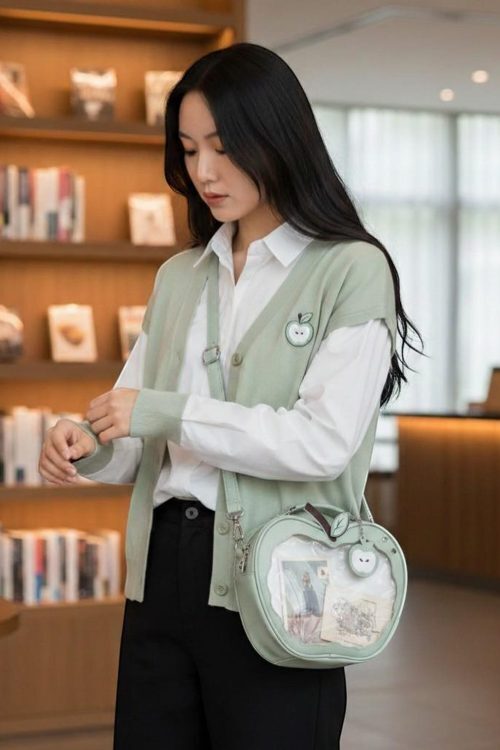 Kawaii Apple Convertible Ita Bag for Pin Display