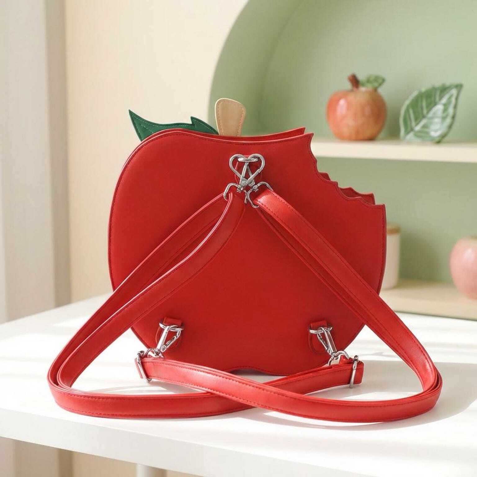 Kawaii Apple Convertible Ita Bag with Clear Window for Plushies and Pins Kawaii Apple Convertible Ita Bag with Clear Window for Plushies and Pins