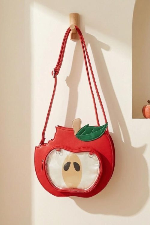 Kawaii Apple Convertible Ita Bag with Clear Window for Plushies and Pins