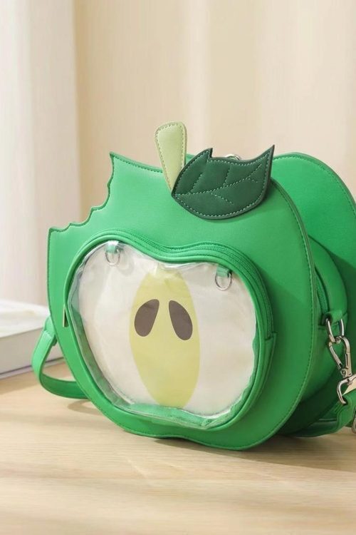 Kawaii Apple Convertible Ita Bag with Clear Window for Plushies and Pins