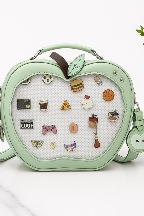Kawaii Apple Ita Backpack with Clear Window for Plushies and Pins