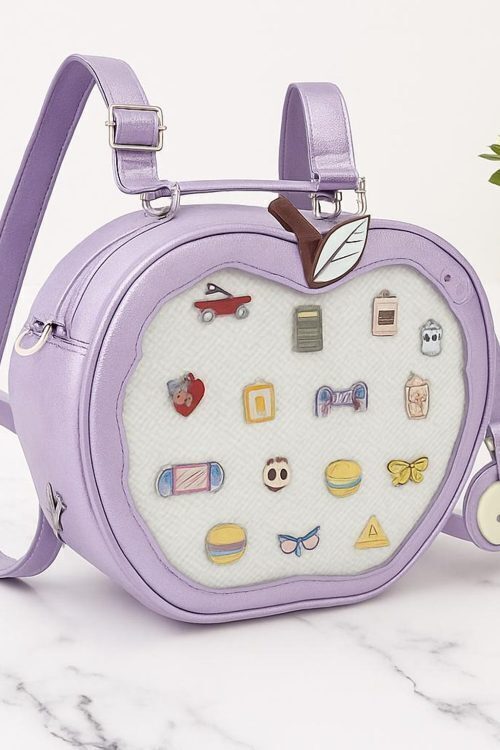 Kawaii Apple Ita Backpack with Clear Window for Plushies and Pins