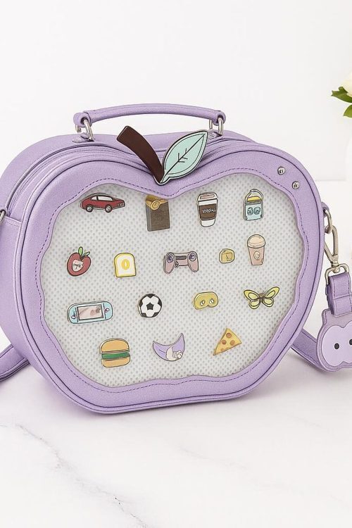 Kawaii Apple Ita Backpack with Clear Window for Plushies and Pins