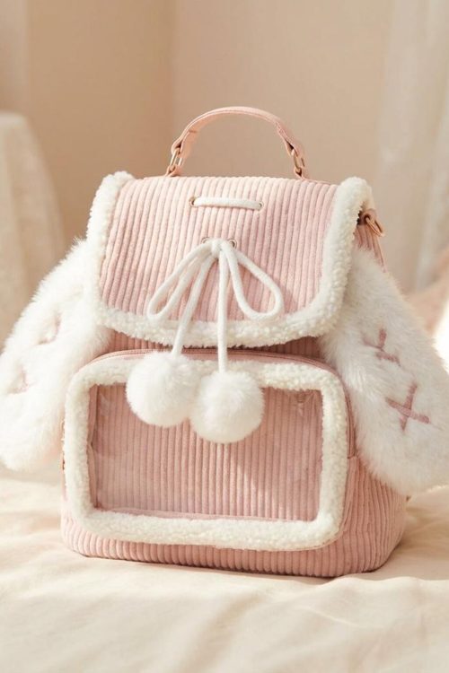 Kawaii Bunny Ita Backpack for Plushies and Pins