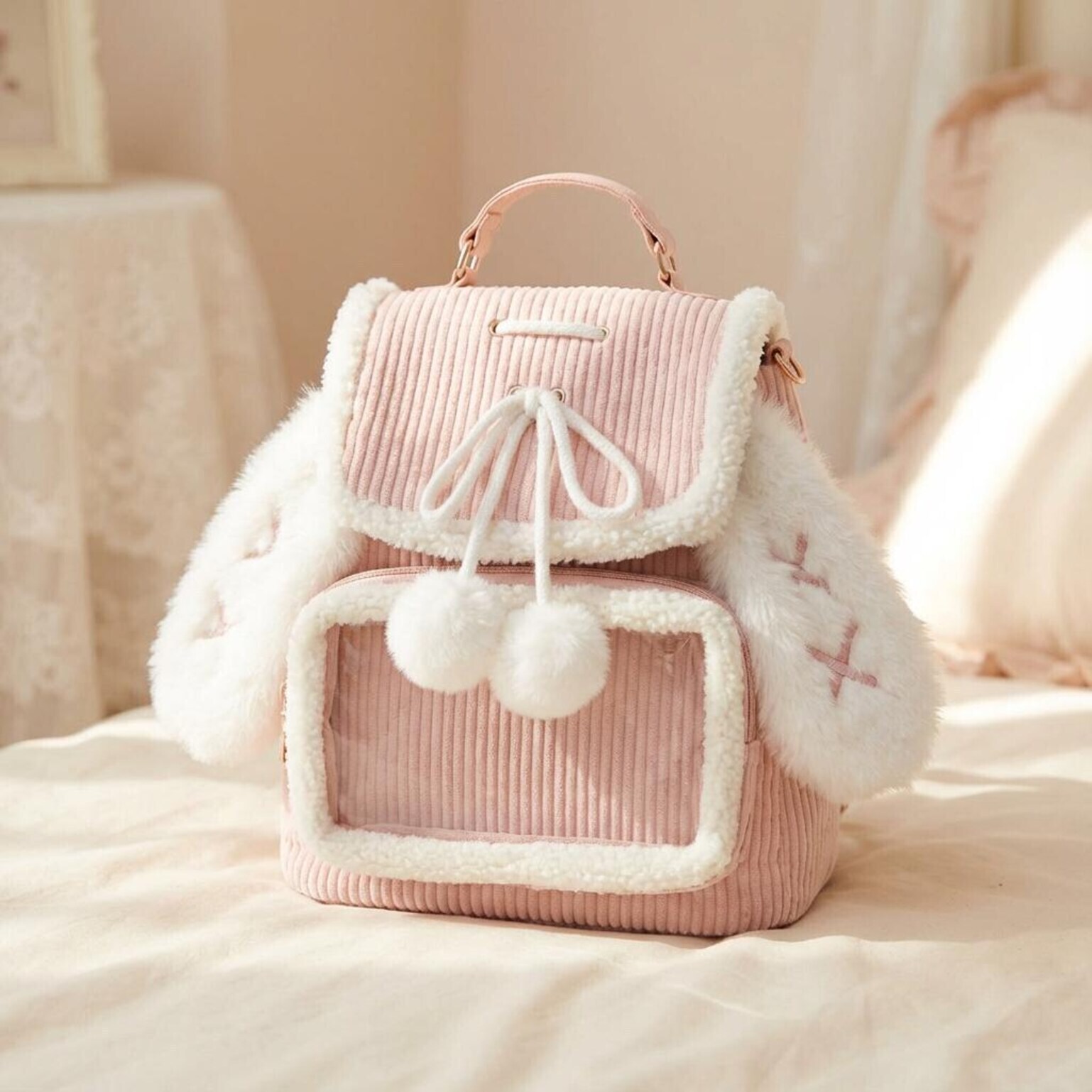 Kawaii Bunny Ita Backpack for Plushies and Pins Kawaii Bunny Ita Backpack for Plushies and Pins
