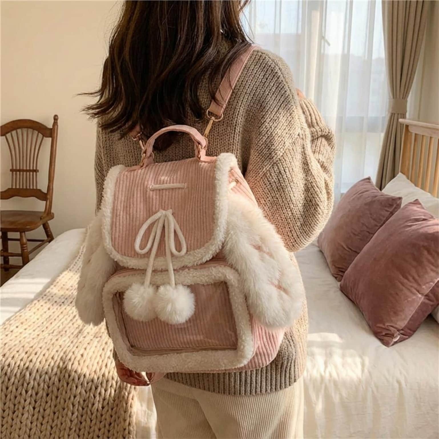 Kawaii Bunny Ita Backpack for Plushies and Pins Kawaii Bunny Ita Backpack for Plushies and Pins