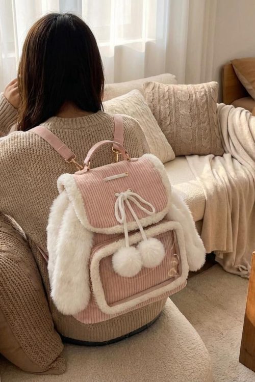 Kawaii Bunny Ita Backpack for Plushies and Pins