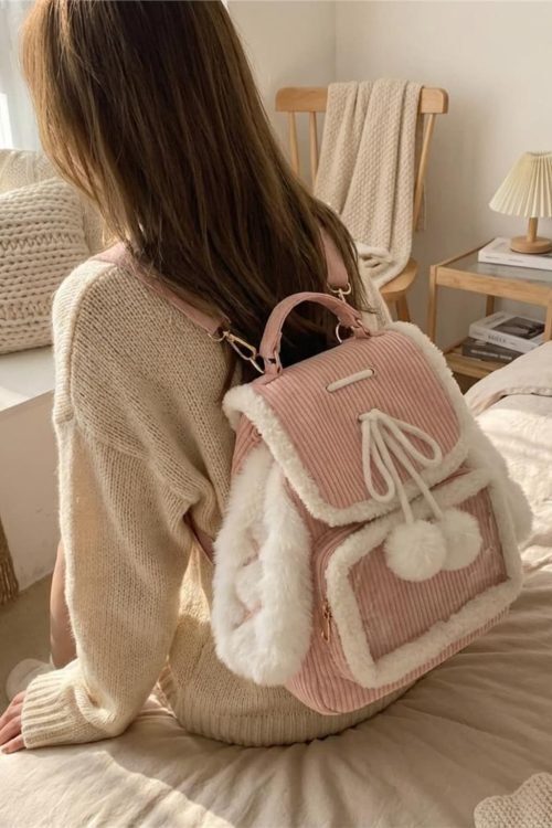 Kawaii Bunny Ita Backpack for Plushies and Pins