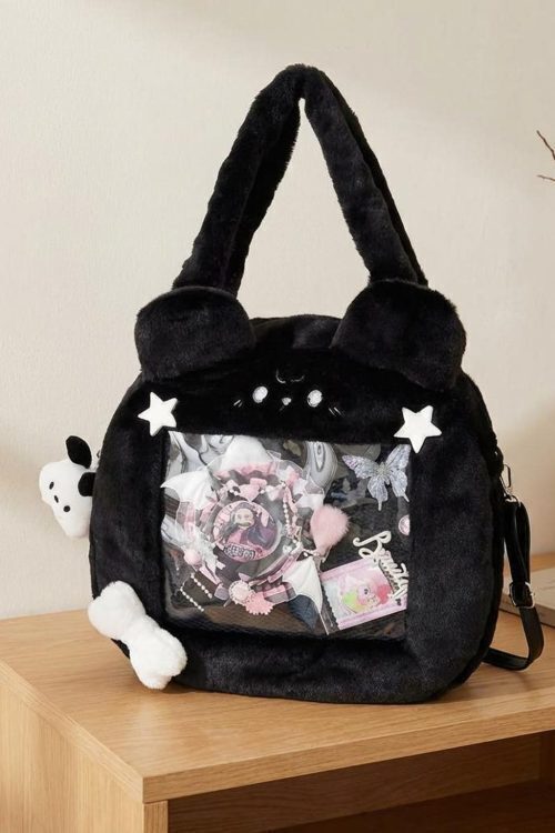 Kawaii Bunny Ita Shoulder Bag for Plushies and Pins