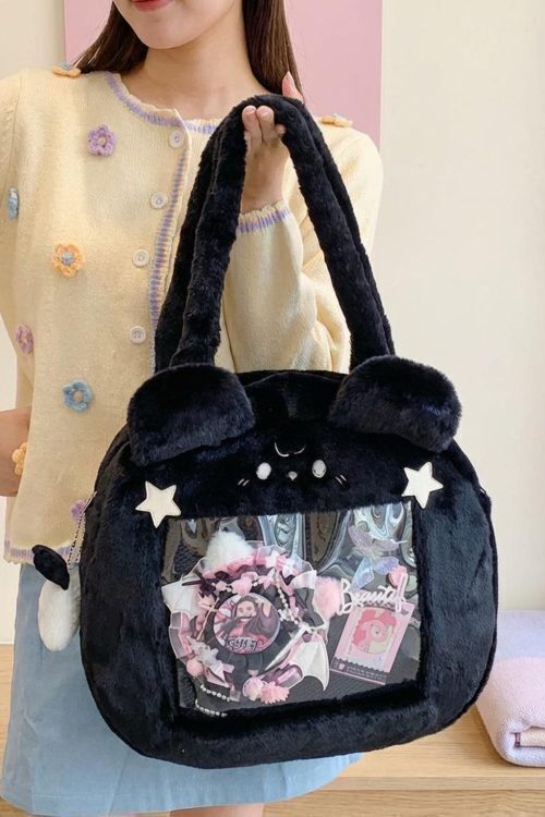 Kawaii Bunny Ita Shoulder Bag for Plushies and Pins