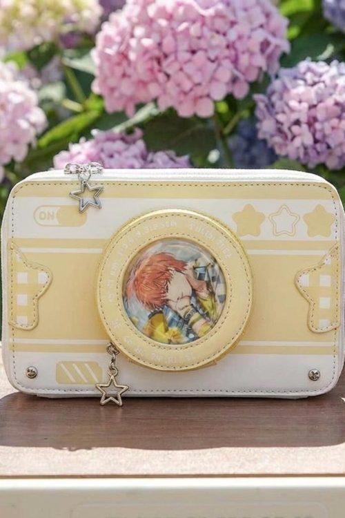 Kawaii Camera Convertible Ita Bag with Clear Window for Photocards and Pins