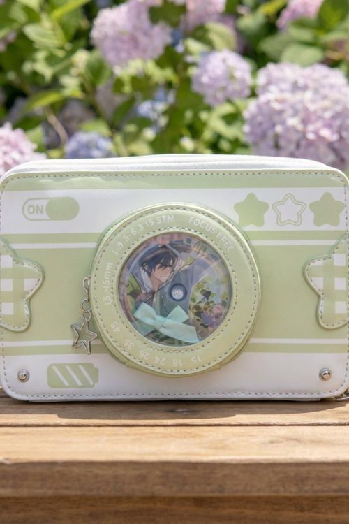 Kawaii Camera Convertible Ita Bag with Clear Window for Photocards and Pins