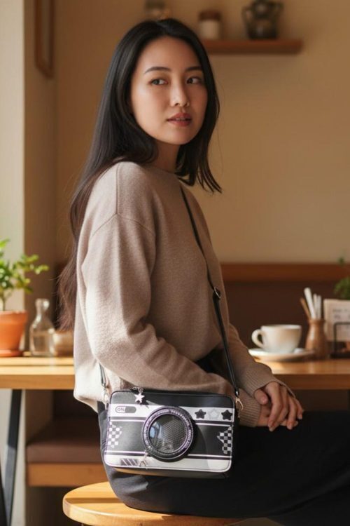 Kawaii Camera Ita Messenger Bag for Pin Display