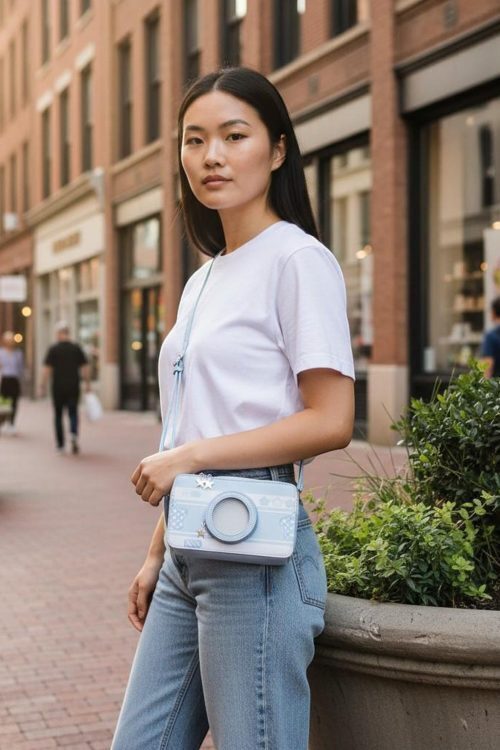 Kawaii Camera Ita Messenger Bag for Pin Display