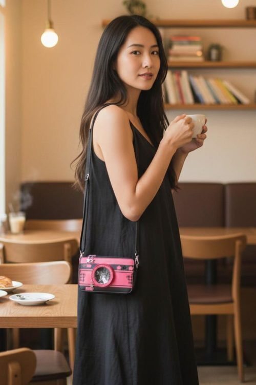 Kawaii Camera Ita Messenger Bag for Pin Display