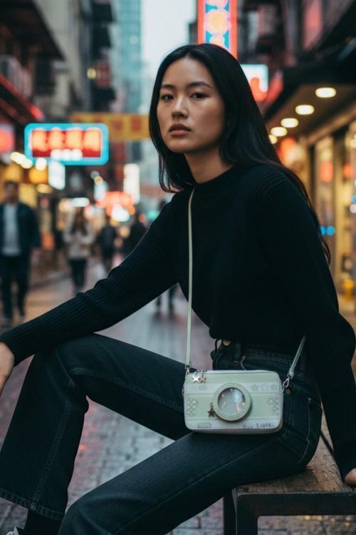 Kawaii Camera Ita Messenger Bag for Pin Display