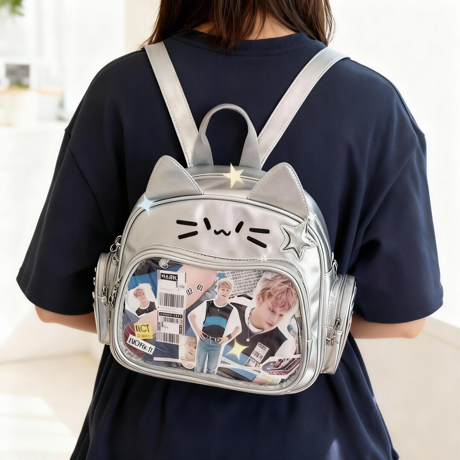 Kawaii Cat Ita Backpack for Photocards and Pins Kawaii Cat Ita Backpack for Photocards and Pins