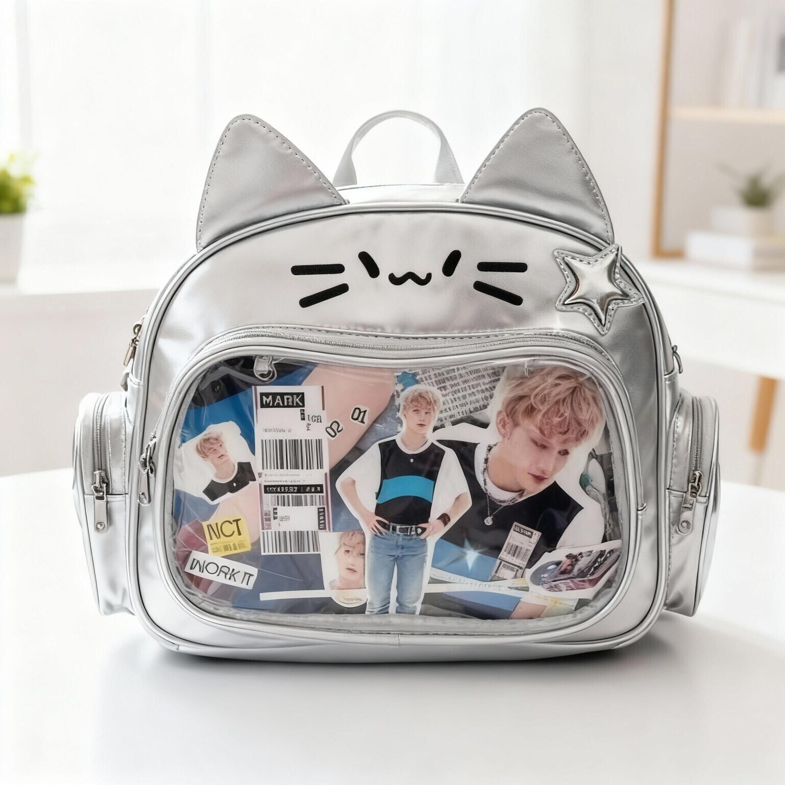 Kawaii Cat Ita Backpack for Photocards and Pins Kawaii Cat Ita Backpack for Photocards and Pins