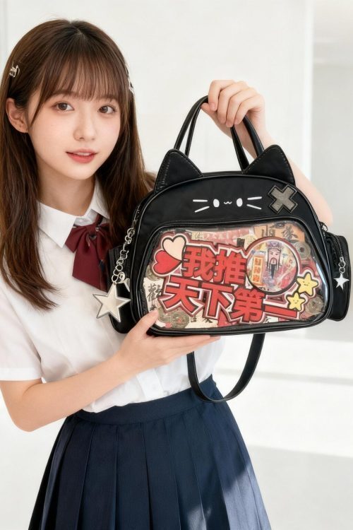 Kawaii Cat Ita Backpack for Photocards and Pins